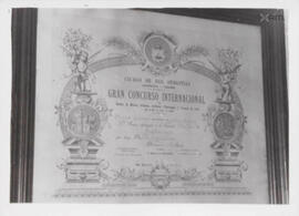 Diploma del Gran Concurso Internacional de Bandas de Música año 1907