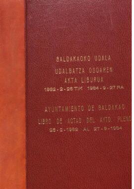 Libro de actas del pleno: 25-02-1982 / 21-12-1982