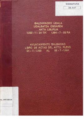 Libro de actas del pleno: 24-11-1992 / 06-07-1993