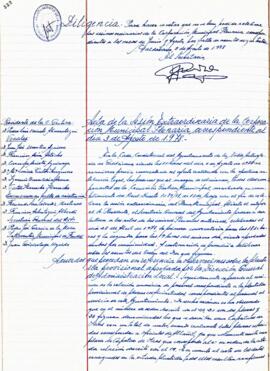 Udalbatzak 1978ko abuztuaren 3an egindako ezohiko bilkuraren akta