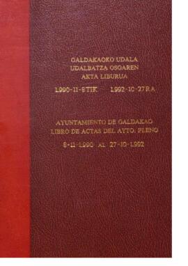 Libro de actas del pleno: 08-11-1990 / 05-11-1991