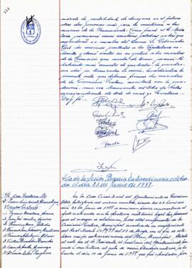 1977ko ekainaren 23an egindako ezohiko osoko bilkuraren akta
