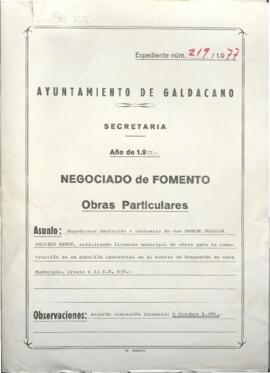 Solicitud de licencia de obras para la construcción de un pabellón industrial en el barrio de Ben...