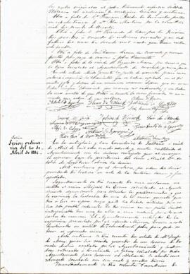 1884ko apirilaren 20ko ohiko bilkuraren akta