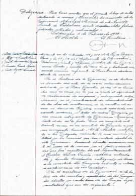 Udalbatzak 1974ko otsailaren 3an egindako ezohiko bilkuraren akta