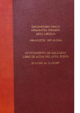 Libro de actas del pleno: 25-10-1984 / 26-09-1985