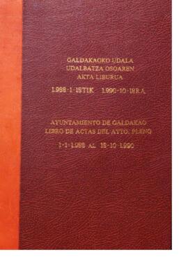 Libro de actas del pleno: 18-01-1988 / 29-12-1988