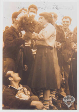 Reparto de premios en el monte Belatxikieta año 1950